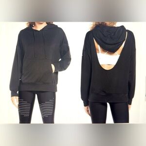 ALO YOGA Open Back Hoodie Black XS
